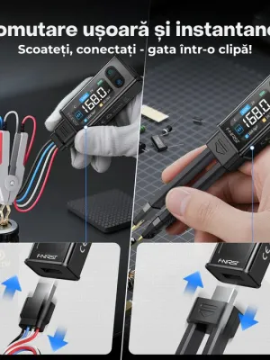 Tester LCR digital portabil cu pensetă, identificare automată – FNIRSI LCR-ST2 Plus