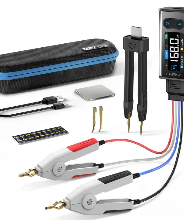 Produs Tester LCR digital portabil cu pensetă, identificare automată – FNIRSI LCR-ST2 Plus Imagine
