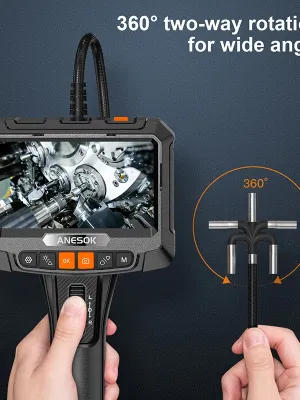 Boroscop Industrial Articulat 360° S10, Cameră 3.9mm, 2MP, Ecran IPS 5" Full HD