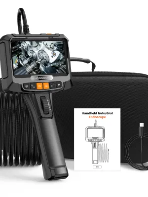 Boroscop Industrial Articulat 360° S10, Cameră 3.9mm, 2MP, Ecran IPS 5" Full HD