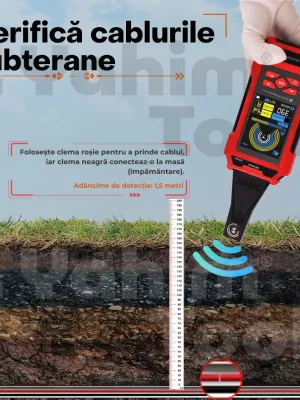 Localizator Cabluri Subterane & Pereți 2m – ET838 3-în-1 · Multimetru 60.000 Conturi + Tester Rețea RJ45