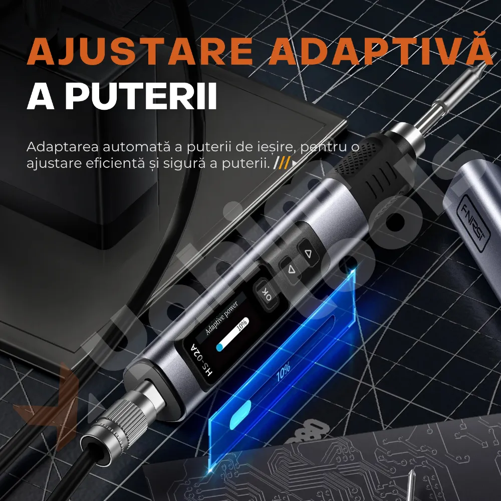 FNIRSI HS-02B Max — kit complet de lipit 100W, cu trusă și vârfuri